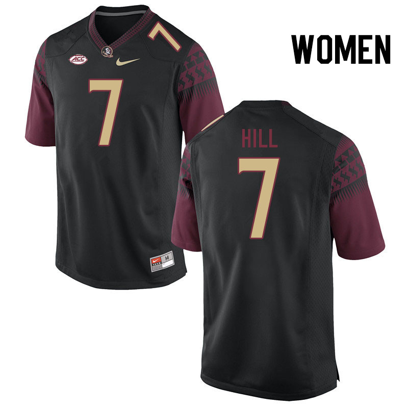 Women #7 Destyn Hill Florida State Seminoles College Football Jerseys Stitched Sale-Black